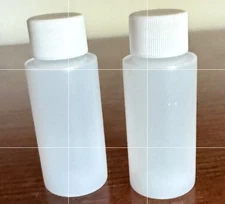 Plastic Bottles (HDPE) w/White Lid, 1-oz. , New (10/25/50/100).= FREE SHIPPING =