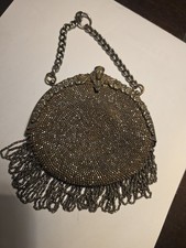 Antique Silver Art Metal Micro Bead Purse