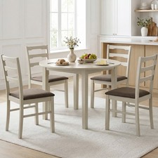 Dining Chairs Set of 4 w/Solid Rubber Wood Frames, Modern Farmhouse Side Chairs