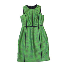 NWT J.Crew Paneled Sheath in Green Navy White Foulard Print Sleeveless Dress 4