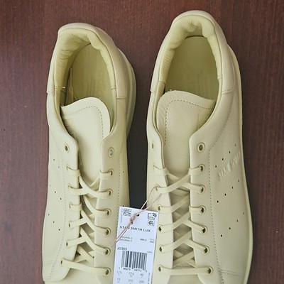 adidas Stan Smith Lux Powder Yellow Leather Low Top Lace Up Sneaker JI3369