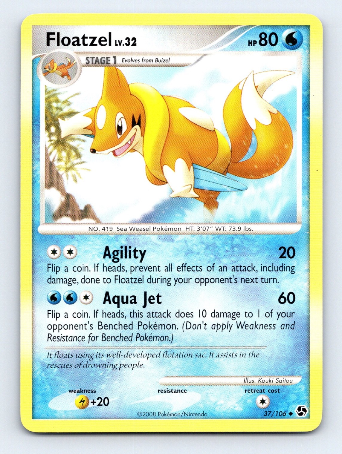 Floatzel Uncommon Great Encounters 37/106 LP