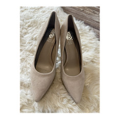 Vince Camuto Almond Beige Suede Pointed Toe Stiletto Pumps Women  s 6.5M