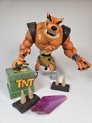 RARE Crash Bandicoot Tiny Tiger Loose Action Figure Resaurus 1998 Playstation