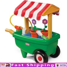 Traditional Garden Cart W/ Removable Shade Working Water Sprinkler Tray Green