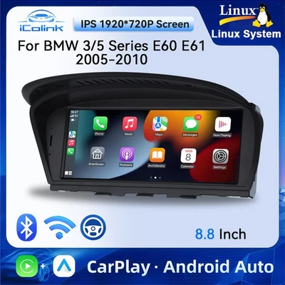 Radio de coche de 8,8 pulgadas para BMW E90 E91 E60 E61 M5 CCC Linux GPS CarPlay coche WIFI