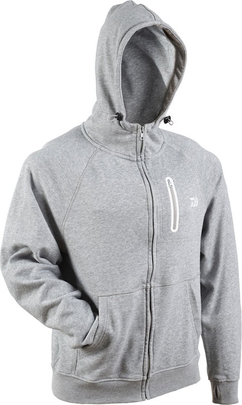 Daiwa sweat à capuche zippé noir en coton pour la pêche