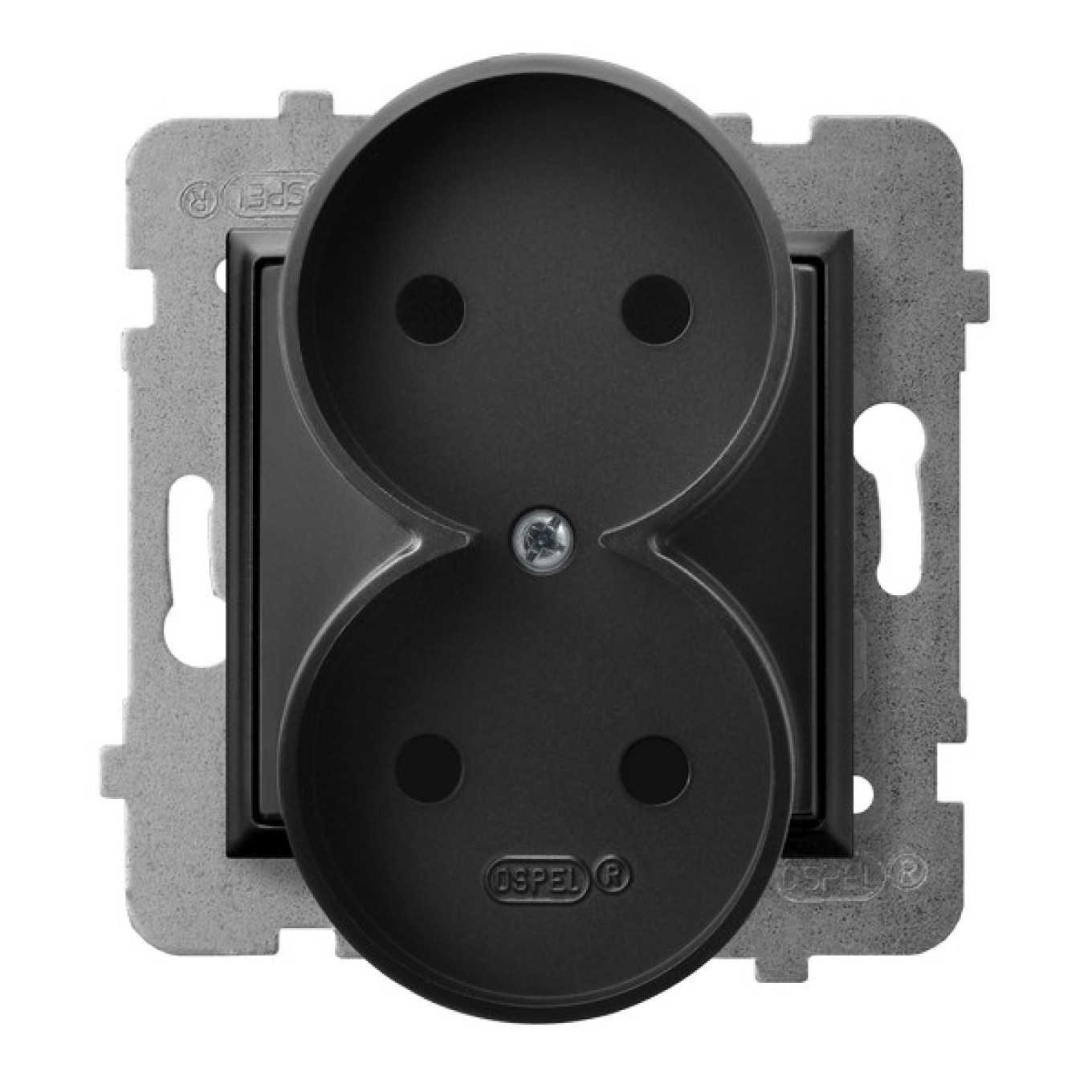 Ospel Nero Presa Di Corrente, Aria Double Socket Black Metallic (Gp-2Ur) - Immagine 2