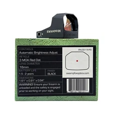 Swampfox Sentinel 3MOA 1x16 Micro Reflex Red/Green Dot Sight RMSc Cut Footprint