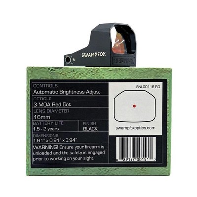 SWAMP FOX Sentinel 1x16 Micro Reflex Sight with Manual Brightness