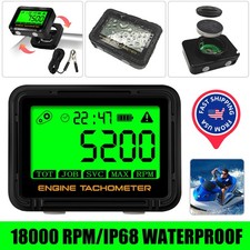Motorcycle Digital Lcd Engine Hour Meter Inductive Tachometer Gauge For Car Boat
