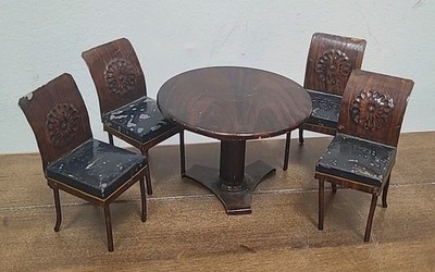 Rock Graner Antique German Dollhouse Grain Dining Table