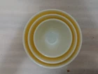 Old Retro Vintage Yellow Pyrex Oven Safe  Bakeware Glass Mixing Nesting Bowls