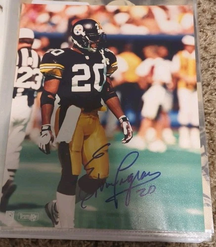 STEELERS ERRIC PEGRAM SIGNED ACTION 8X10 W/COA