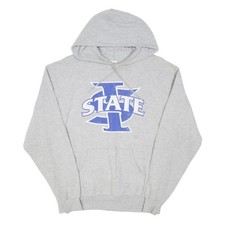 CHAMPION Herren Pullover Hoodie Grau State Logo Baumwollmischung Freizeit
