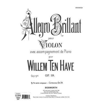 Allegro Brillante Op. 19: Violin and Piano