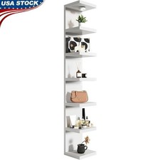 LED Lighted 7 Tier Wall Shelf Storage Rack Remote Touch Control Display Unit New