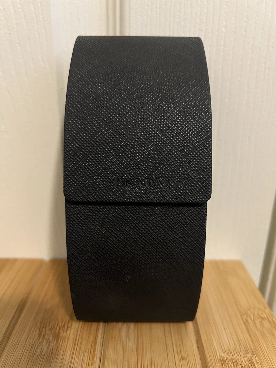 Prada Black Saffiano Leather Eyeglasses Sunglasses Hard Case Magnetic Closure Prada Saffiano Soft Leather Case for Eyeglasses Sunglasses w  main image 4