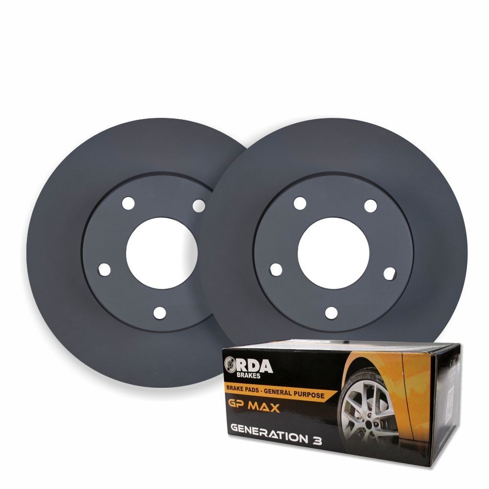 Front RDA Disc Brake Rotors & Pads For Mazda 2 DE 1.5L 76kW 9/2007