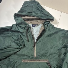 Vintage Gap Anorak Large Green Half Zip Hooded Nylon Windbreaker 90s Y2K