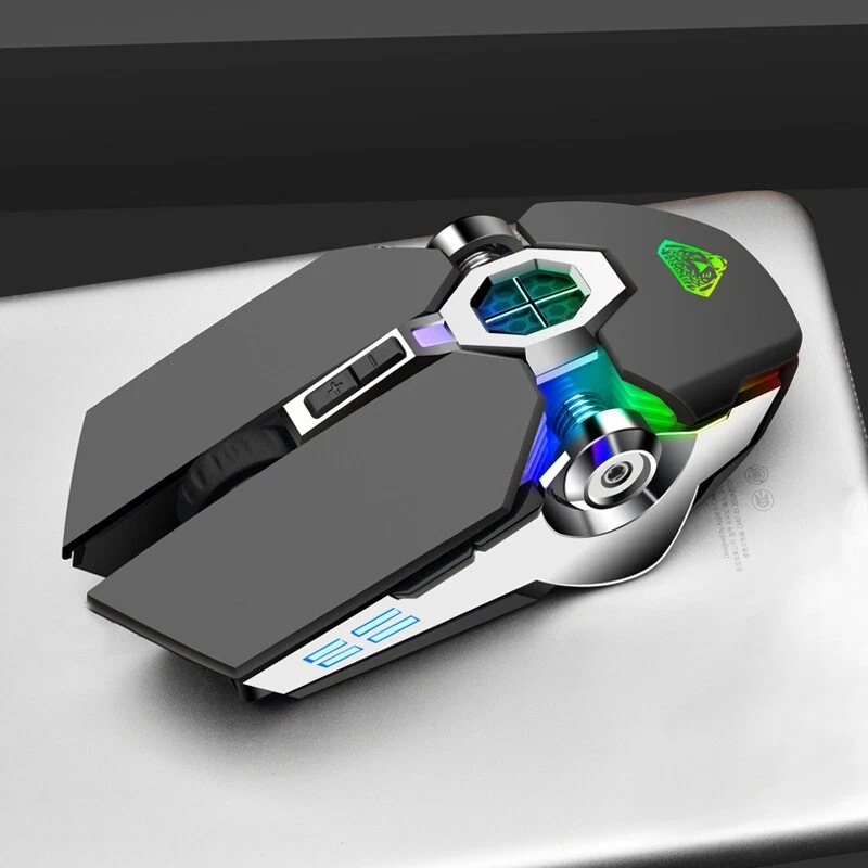 Gaming Mouse Multi-Colour Rechargeable Wireless Silent For Laptop Backlit - Image 3 of 4