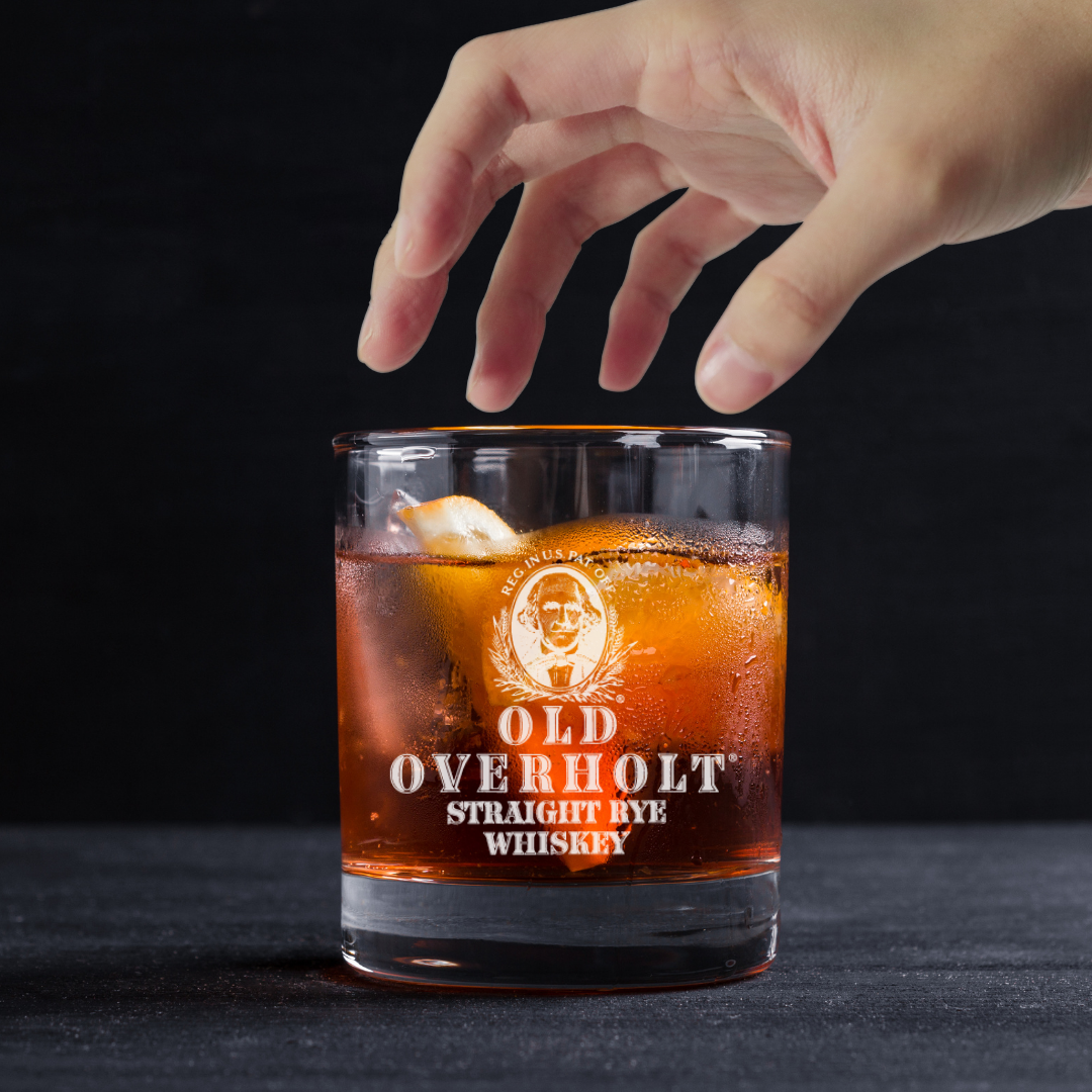 Custom Engraved Old Overholt Straight Rye Whiskey Glass – 11 oz Standard Rocks G