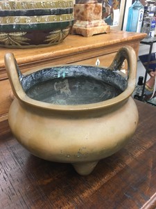 Superb HEAVY Old Antique Bronze Chinese Three Footed Censer SIGNED 14lbs 8" Tall