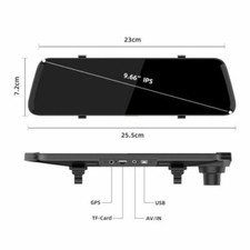 Specchietto Monitor Touch 9.66 Pollici Retrovisore Dash Cam Sensore G 170° 1080p - Miniatura 3