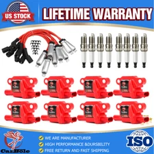 8xHigh Performance Ignition Coil+Spark Plug+Wire For Chevy GMC 5.3/6.2L V8 UF413