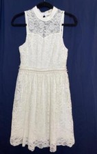 Altar'd State White Lace Dress w Pearl/Rhinestone Waist Sz. Sm. EUC Free US Shpg