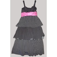 JENNY ME Tiered Black and White Polka Dot Sundress Girls Size 14