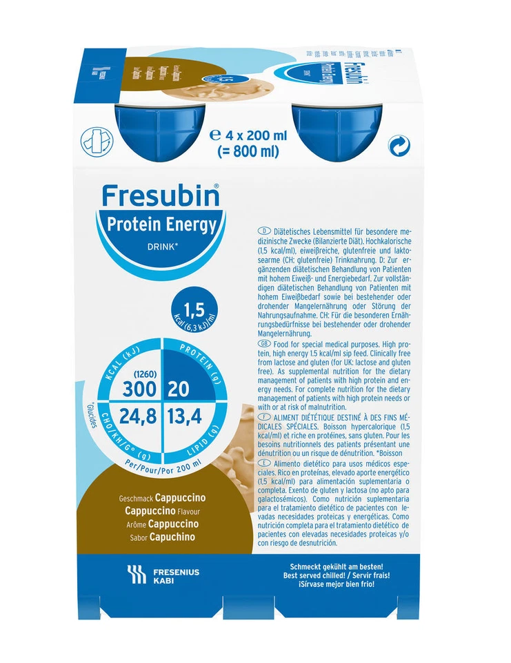 Fresubin Protein Energy Cappucino Nutritional Drink (4 x 200ml or 24 x 200ml)