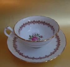 Antique Royal Cauldon Teacup and Saucer Hand Painted 1920s
