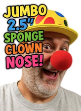 JUMBO 2.5  RED SPONGE CLOWN NOSE Funny Foam XL Big Ball Costume Rudolph Circus