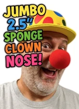 JUMBO 2.5” RED SPONGE CLOWN NOSE Funny Foam XL Big Ball Costume Rudolph Circus