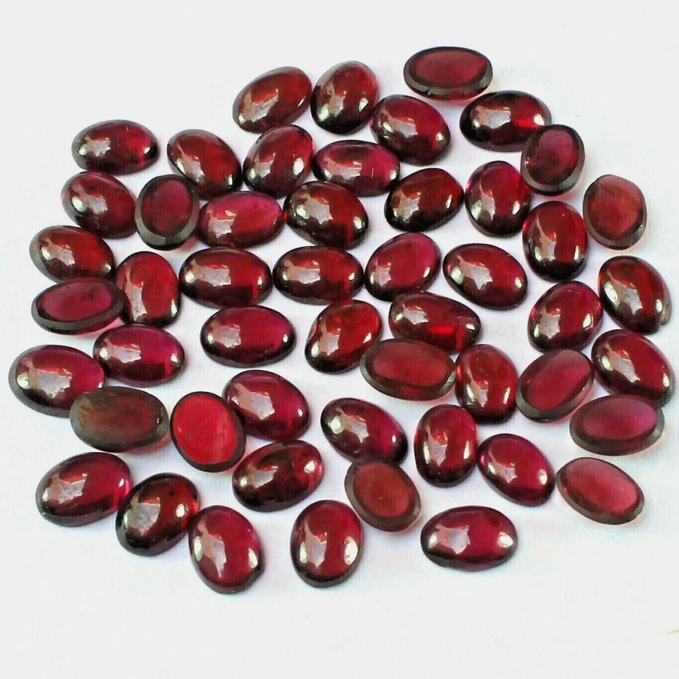 Großhandel Menge Von 6x4mm Oval Cabochonschliff Natürlich Granat Lose Kalibriert - Bild 3 von 4