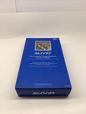 Auvio 12 foot video/stereo and audio Composite Video Cable RCA new in box