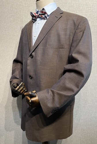 Kenneth Cole Reaction SZ 46R Men’s Brown/Blue Sheen Wool 84% /Linen /Silk Coat - Picture 3 of 11