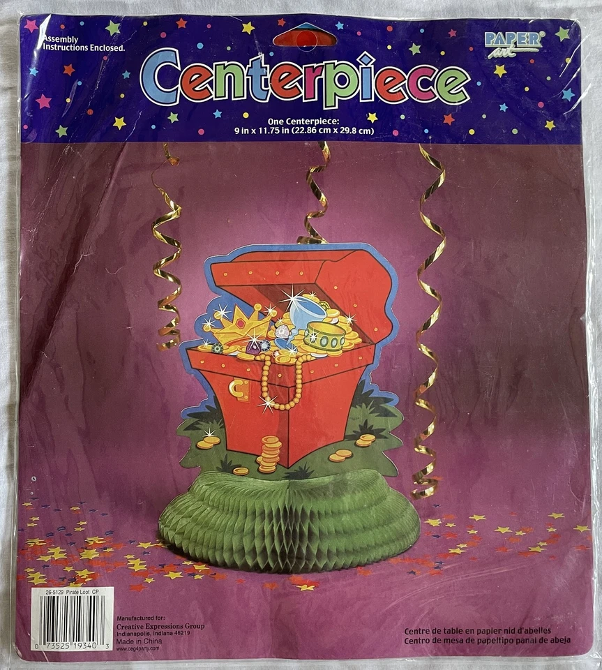 PIRATE Map Tablecloth 2 TREASURE CHEST Centerpiece HATS Paper Art PARTY SUPPLIES - Image 3 of 4