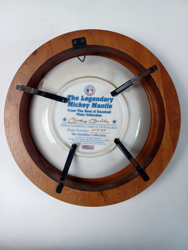 The Legendary Mickey Mantle 1992 Hamilton Collection Collector Plate 6.5" MINT - Picture 4 of 4