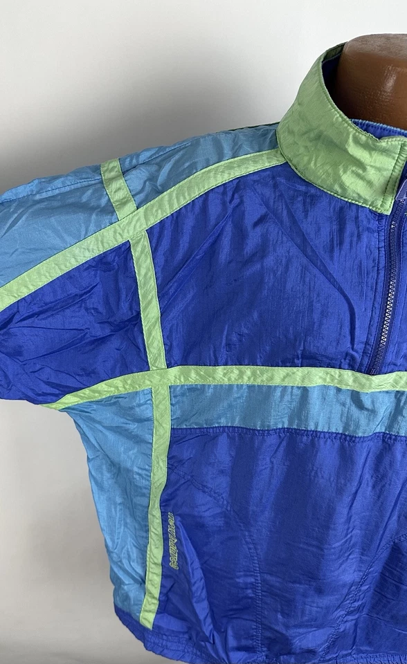 Chaqueta cortavientos New Balance vintage años 90 para hombre XL bloque de color 1/4 cremallera para correr Foto 4 de 4
