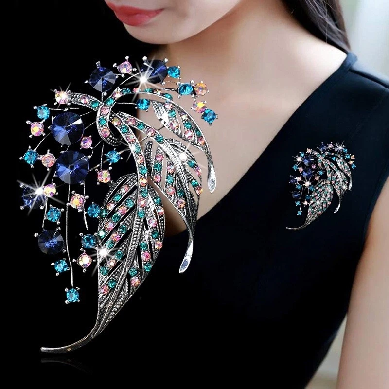  Women Brooch Big Size Butterfly Brooches For Women Wedding  Accessory Nice Flower Brooch Pin Rhinestone Crystal Pins Christmas Costume  Accessory (Style : 03): Clothing, Shoes & Jewelry