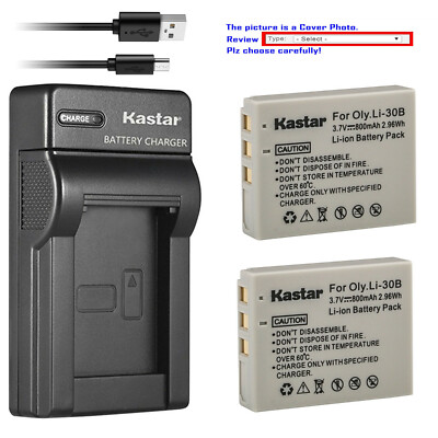 Kastar Battery Slim USB Charger for Olympus Li30B Olympus Stylus Verve Digital S