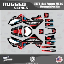 Graphics Kit for Losi PRO MOTO MX (ALL YEARS) Rugged Series - Red