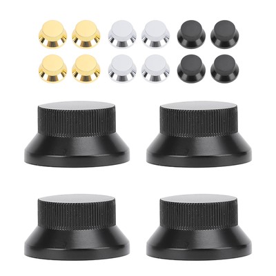 4PCS Metal Knob Caps E-Gitarre Bass Volume Tone Control Knobs Für 6 Mm Innen TYN