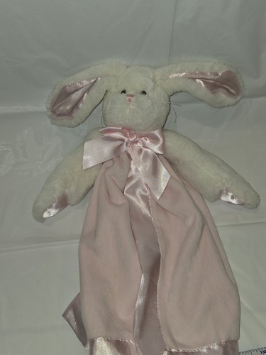 Bearington Baby Collection Pink Plush Satin Bunny Rabbit Security Blanket Lovey - Picture 6 of 6