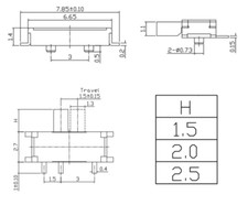 Mini Slide Switch ON-OFF 2 Gears Micro Slide Toggle Switch 7 Pin SMD MSK12C01/02