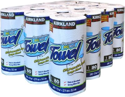 Kirkland Signature Küchenrolle Handtuch 2-lagig groß 80 Blatt pro Rolle 3-24er Pack