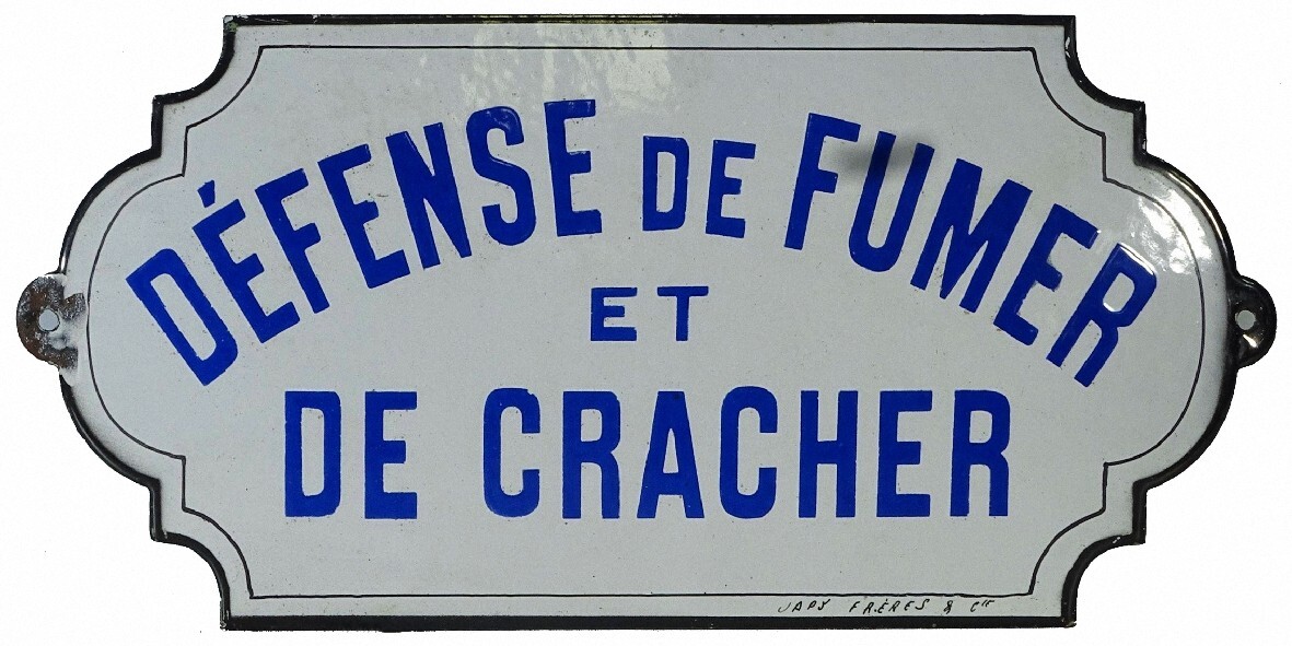 Poster Défense de Fumer et de Cracher déco vintage grand format 40x80