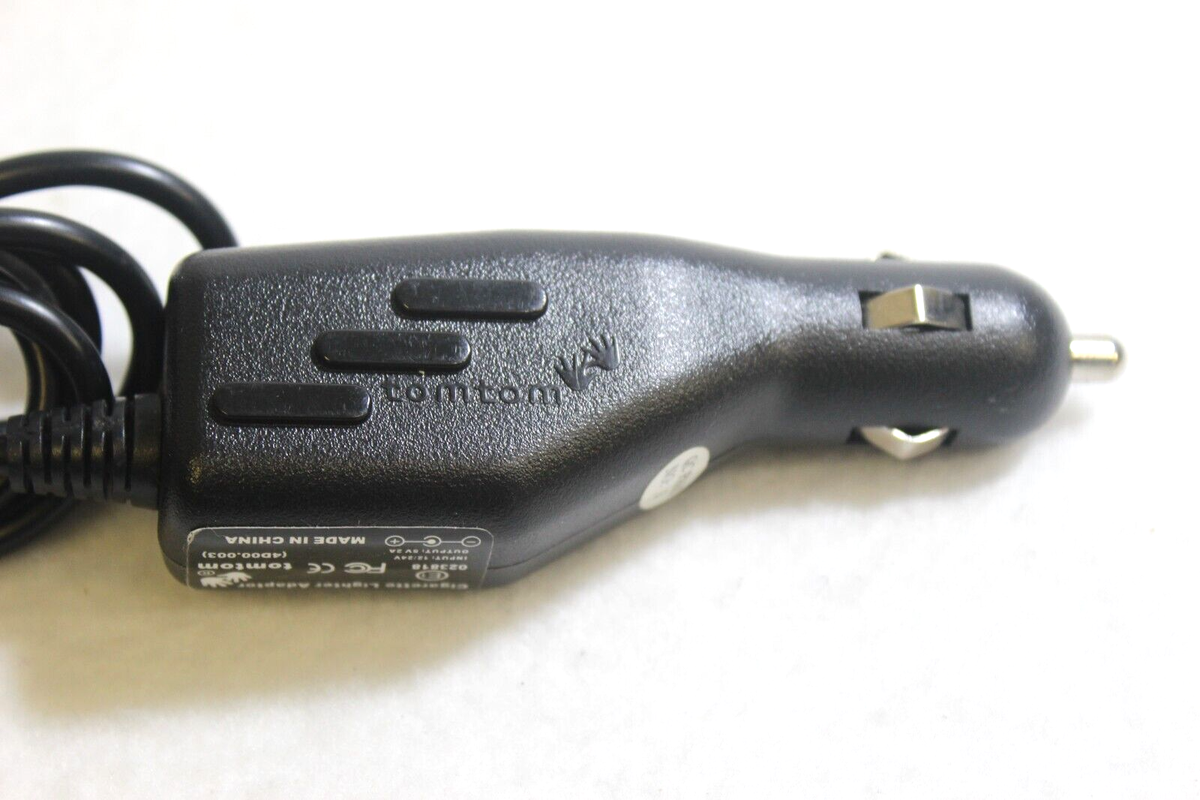 TomTom Cigarette Lighter Adapter Car Charger 4mm/2mm 5v-2A 5-volt/2-amp